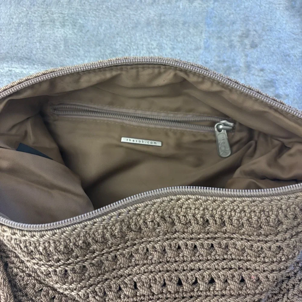 The Sak Crochet Shoulder Bag Womens Medium Brown Good